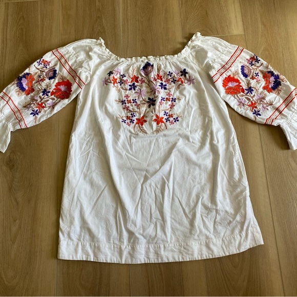 Free People Fleur Du Jour Off The Shoulder White Embroidered Dress - Picture 1 of 5